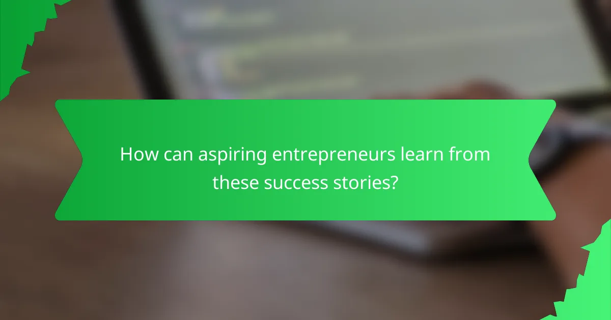 How can aspiring entrepreneurs learn from these success stories?