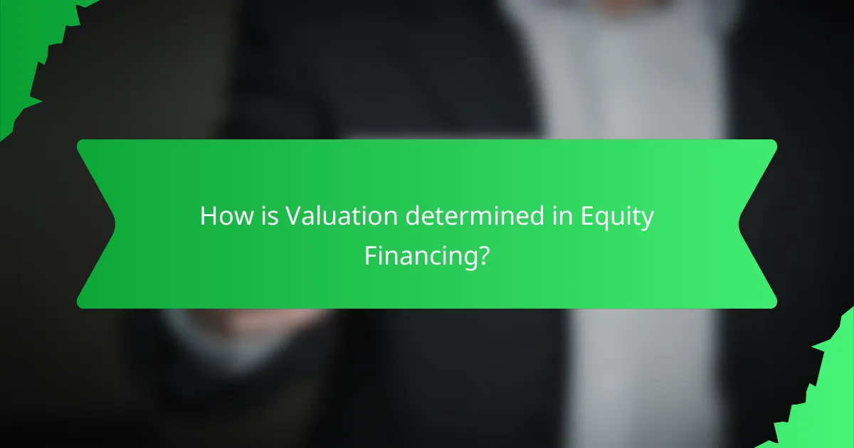 How is Valuation determined in Equity Financing?