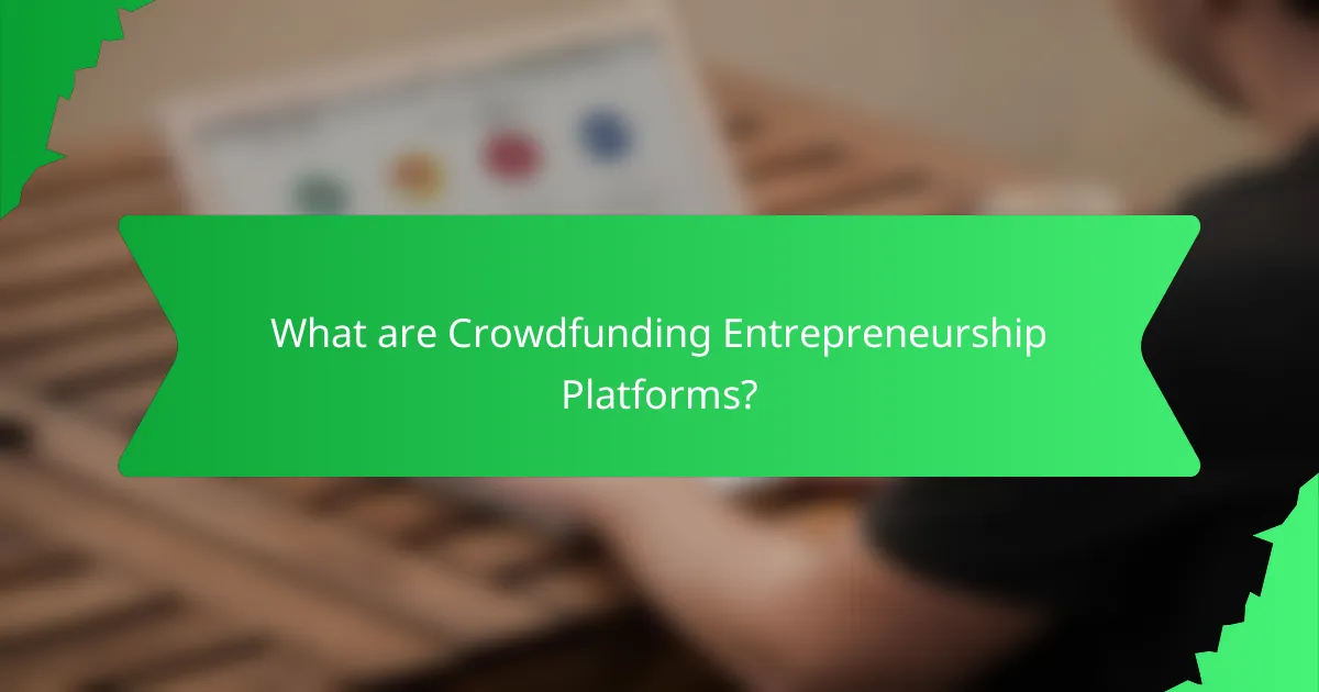 What are Crowdfunding Entrepreneurship Platforms?