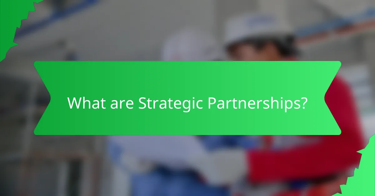 What are Strategic Partnerships?