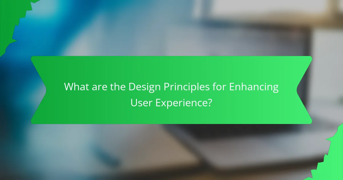 What are the Design Principles for Enhancing User Experience?