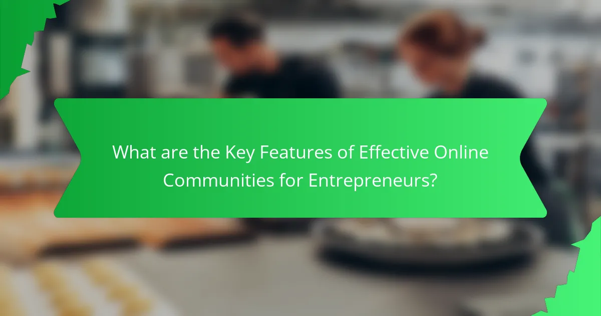 What are the Key Features of Effective Online Communities for Entrepreneurs?