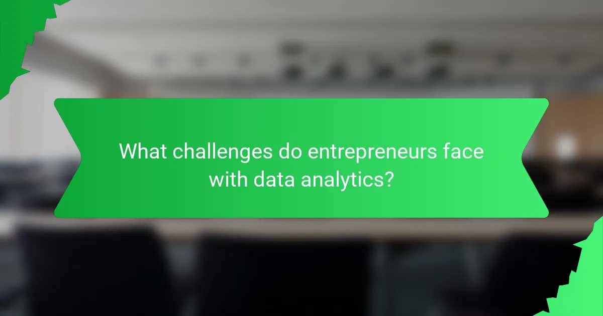 What challenges do entrepreneurs face with data analytics?