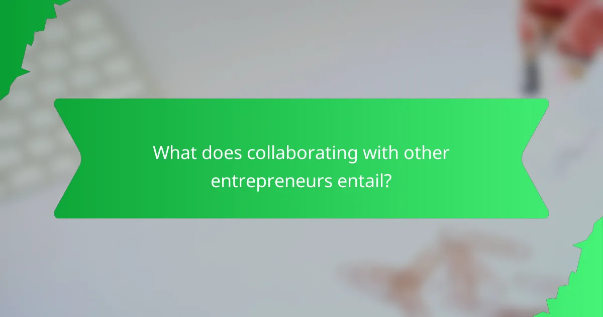 What does collaborating with other entrepreneurs entail?