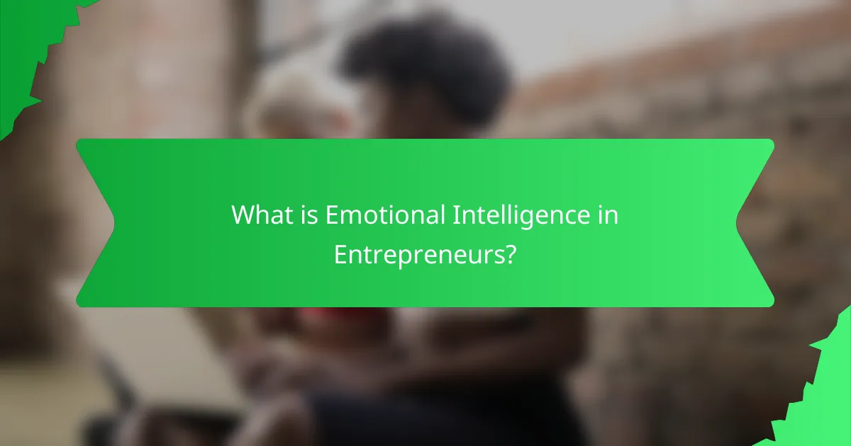 What is Emotional Intelligence in Entrepreneurs?