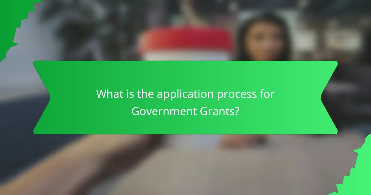 What is the application process for Government Grants?