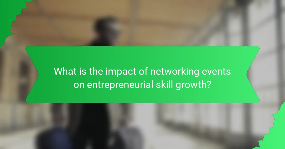 What is the impact of networking events on entrepreneurial skill growth?