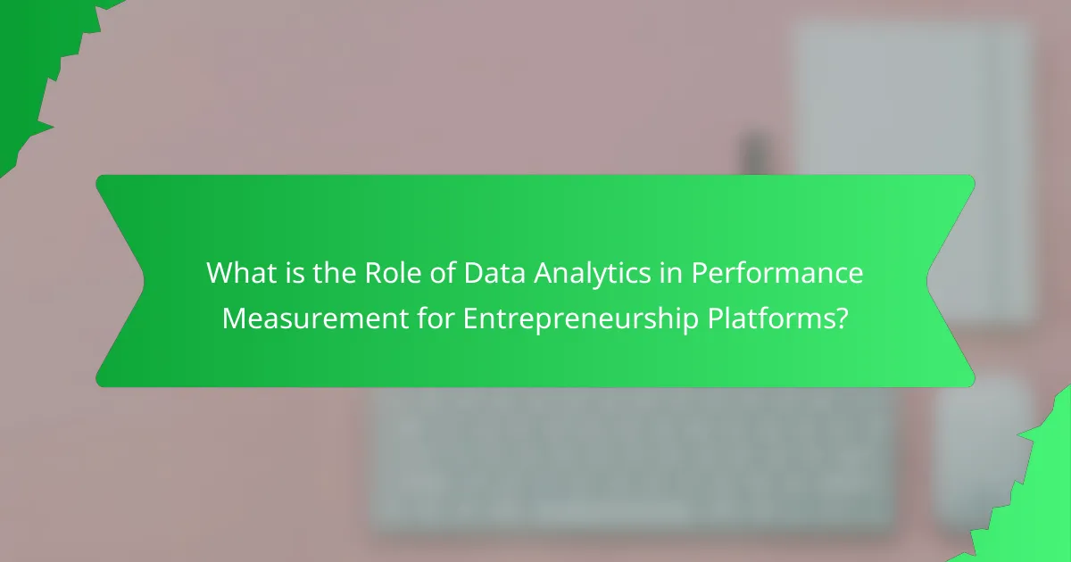 What is the Role of Data Analytics in Performance Measurement for Entrepreneurship Platforms?