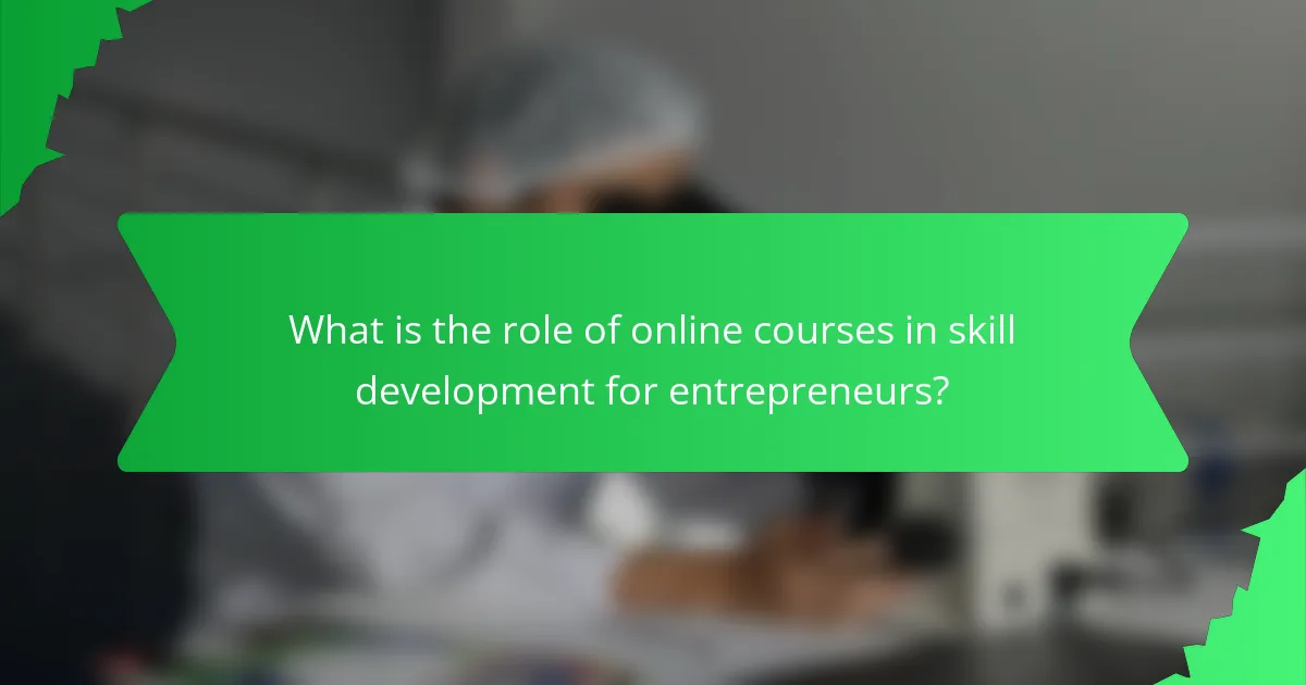 What is the role of online courses in skill development for entrepreneurs?